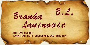 Branka Laninović vizit kartica